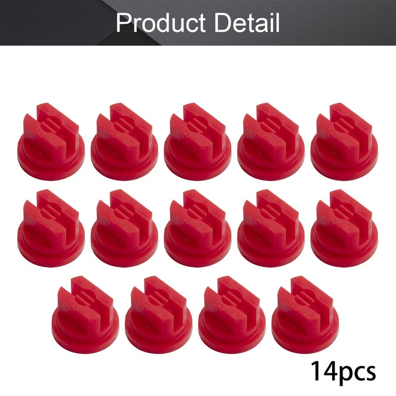 MroMax Flat Fan Spray Tip, 14Pcs 110 Degree Plastic Nozzle 0.4mm Aperture for Backpack Sprayer, Garden Spray, Agricultural Greenhouse Spray Equipment (Red) - Image 4